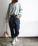 レディース ディープルーズフィット デニムサルエルパンツ